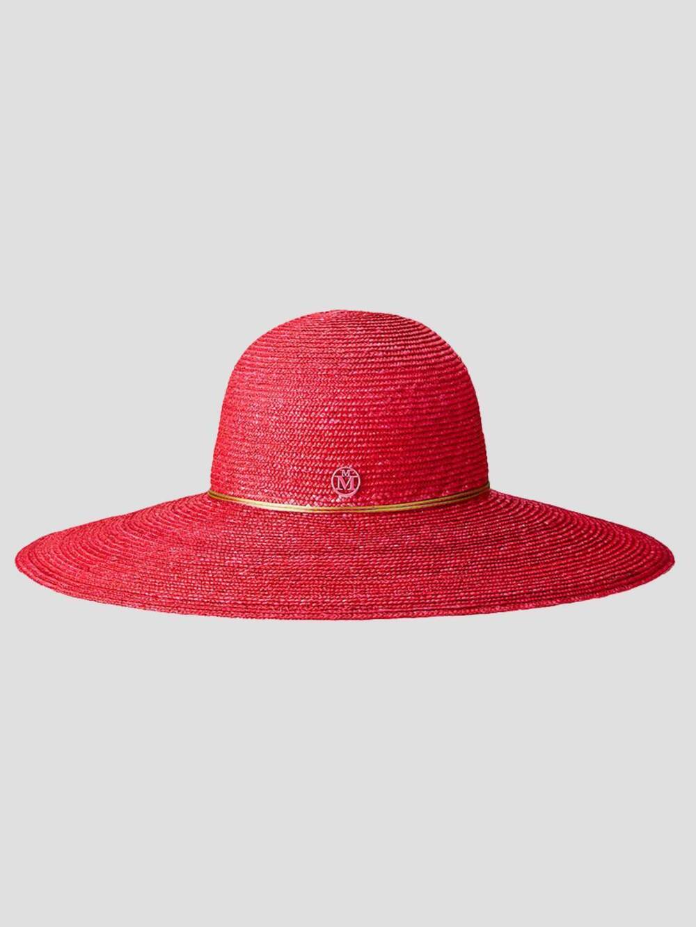 NEW MAISON MICHEL women's blanche straw hat in red